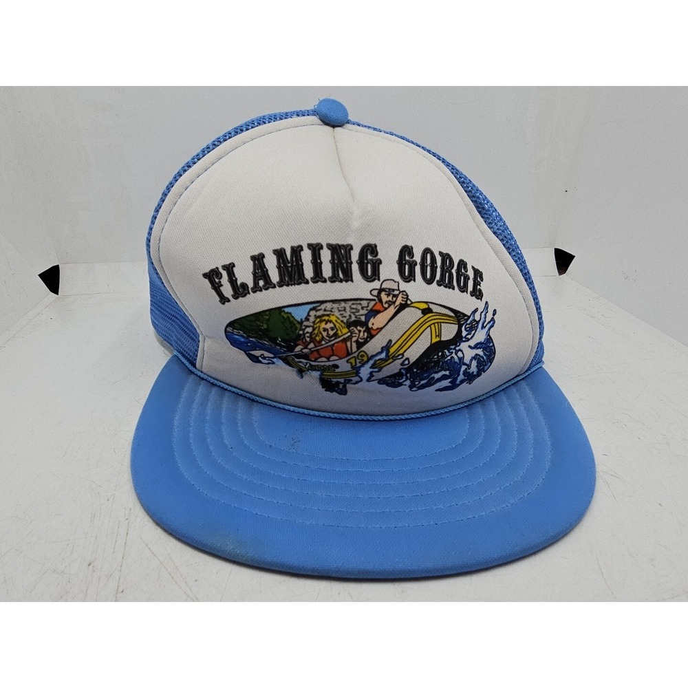 Vintage Flaming Gorge Dam Water Rafting Mesh Snapback Trucker Hat Cap AmaPro